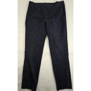 Talbots Chatham Ankle Pants Button‎ Accent Stretch Casual Blue Size 8 28x26